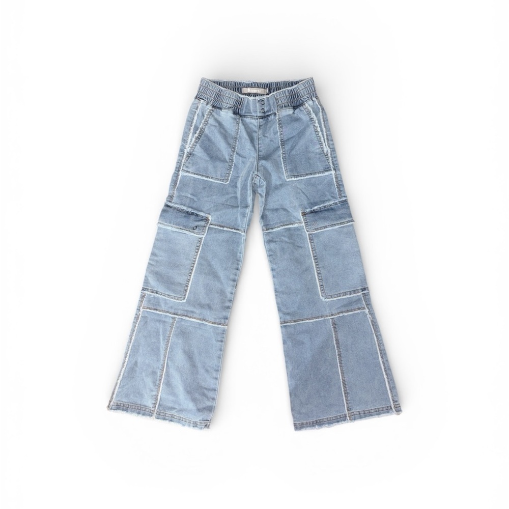 169. Tractr Kids Blue Patchwork Jeans Size 8 Girls